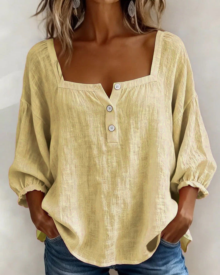 HARPER | SQUARE NECK PUFF SLEEVE BLOUSE