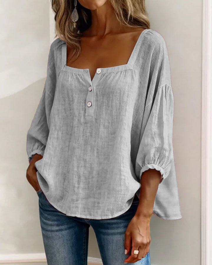 HARPER | SQUARE NECK PUFF SLEEVE BLOUSE