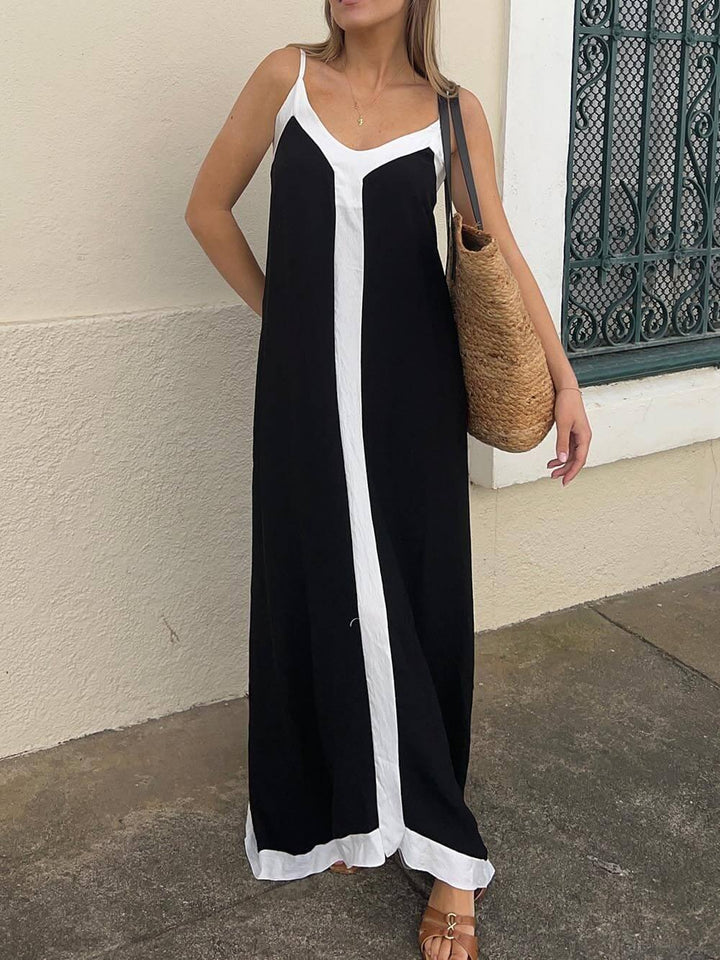 NANCY | ISLAND STYLE LAVECHIC COLORBLOCK MIDI DRESS LOOK