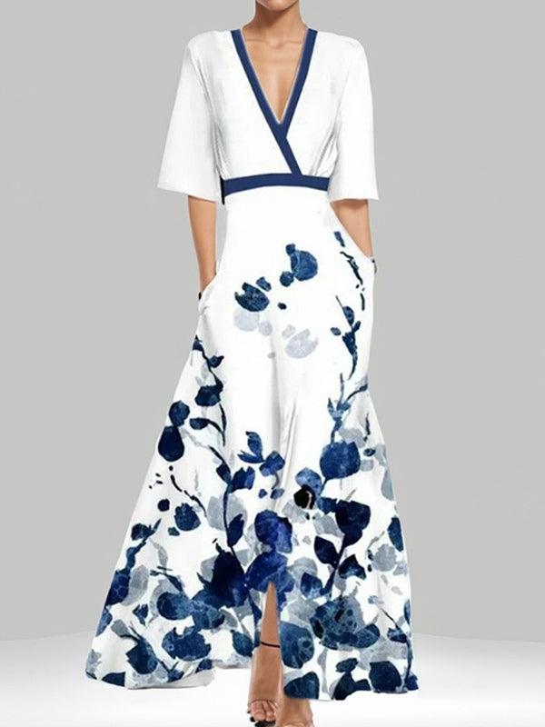 LEA | SEASIDE GLAM ELEGANT MID SLEEVE MAXI DRESS ENSEMBLE