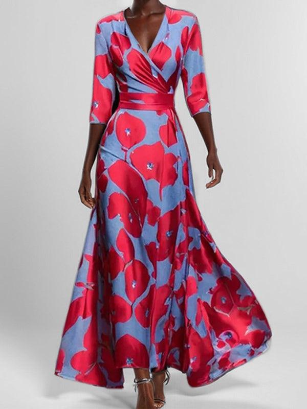 LEA | SEASIDE GLAM ELEGANT MID SLEEVE MAXI DRESS ENSEMBLE