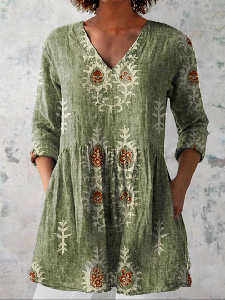ELISE | LONG V-NECK BLOUSE