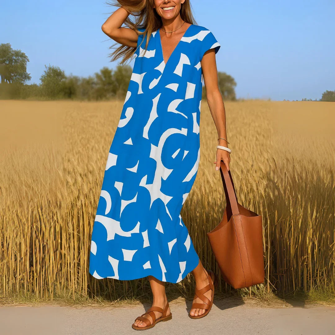 TATIANA | ABSTRACT PRINT MAXI DRESS