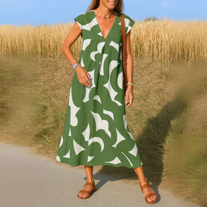TATIANA | ABSTRACT PRINT MAXI DRESS