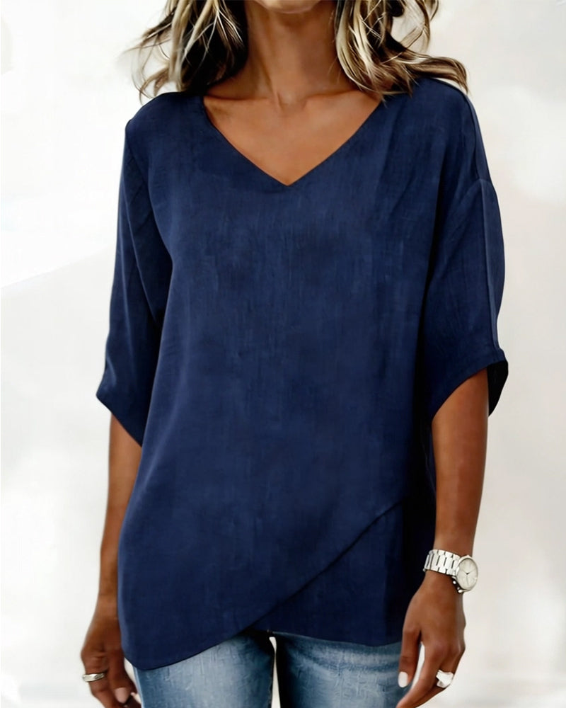 AMELIA | IRREGULAR V-NECK TOP