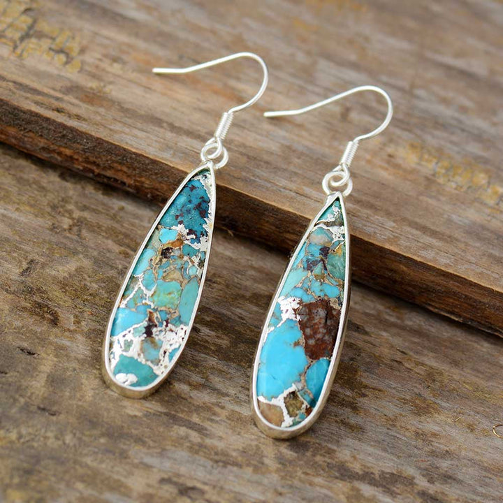 LILY | CHIC TURQUOISE JASPER TEARDROP EARRINGS