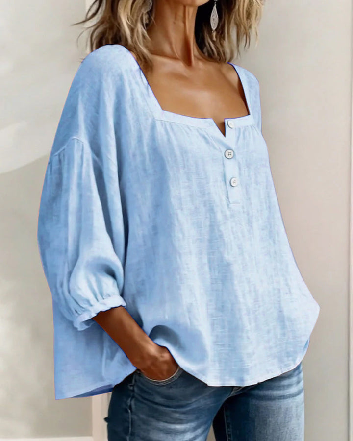 HARPER | SQUARE NECK PUFF SLEEVE BLOUSE
