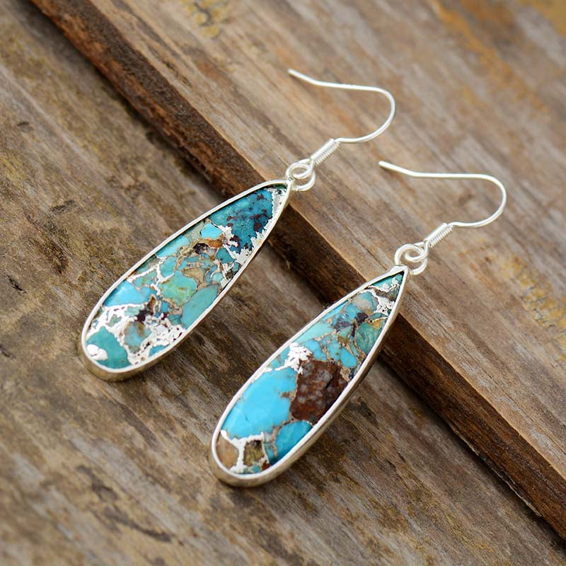 LILY | CHIC TURQUOISE JASPER TEARDROP EARRINGS
