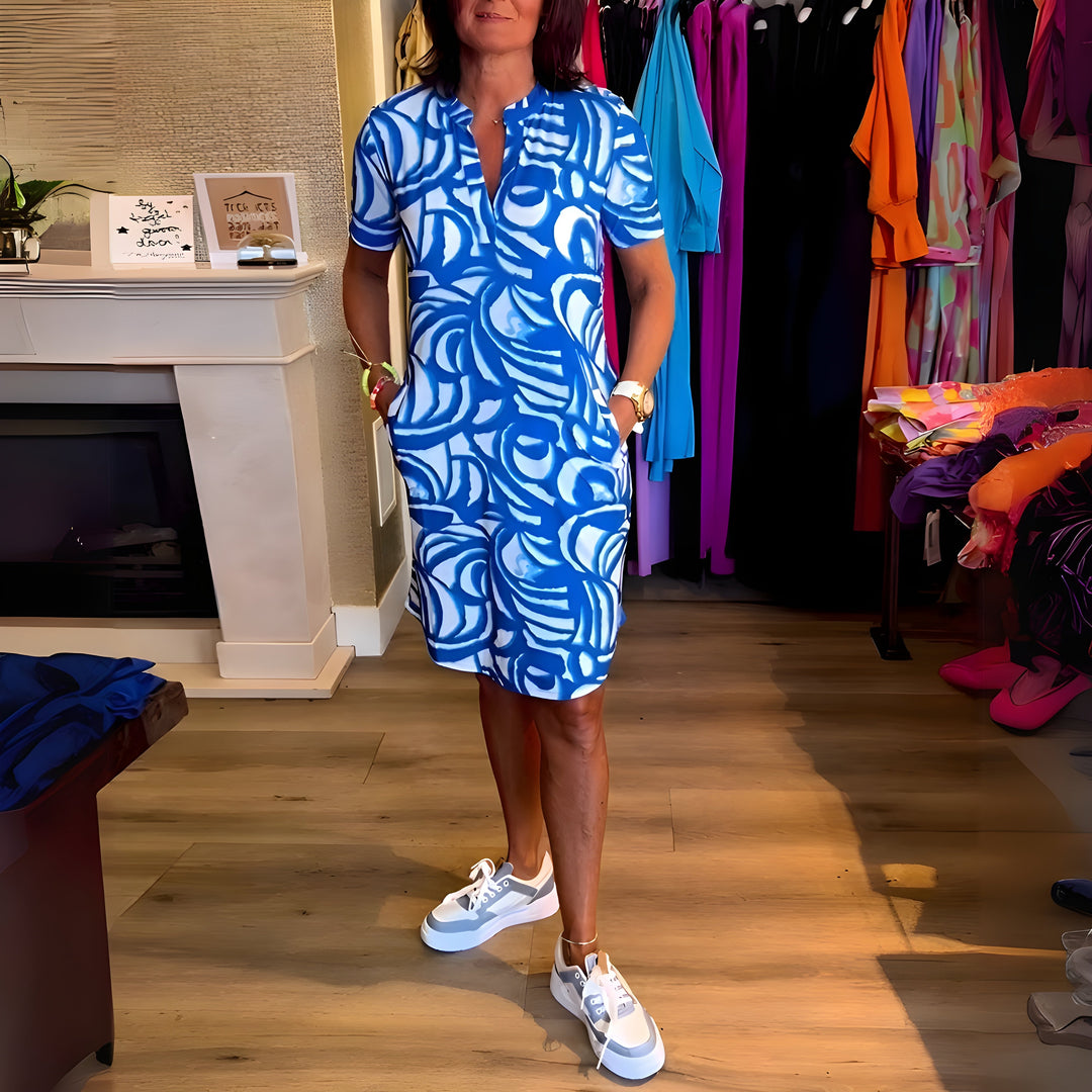 LENA | DRESS WITH SHORT SLEEVES