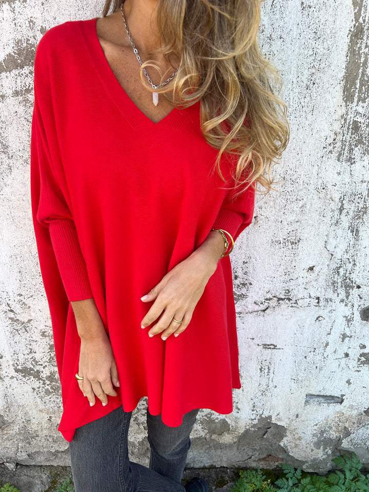 GERALDINE | COMFORTABLE SWEATER WITH V-NECK AND LONG SLEEVES