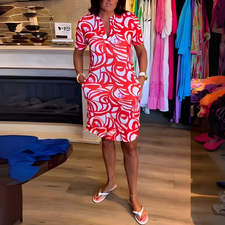LENA | DRESS WITH SHORT SLEEVES