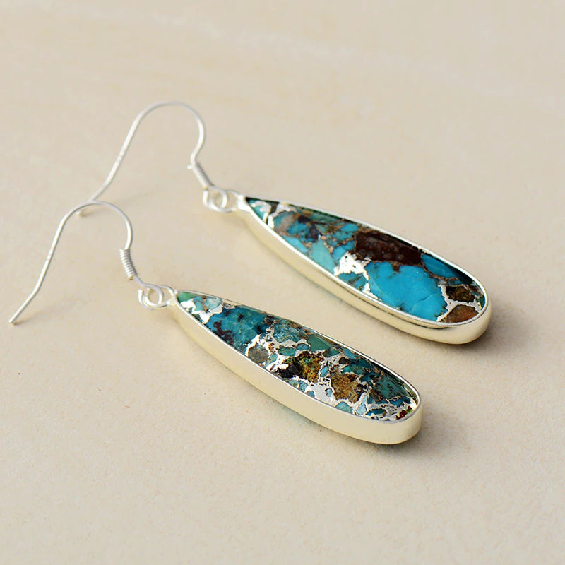 LILY | CHIC TURQUOISE JASPER TEARDROP EARRINGS