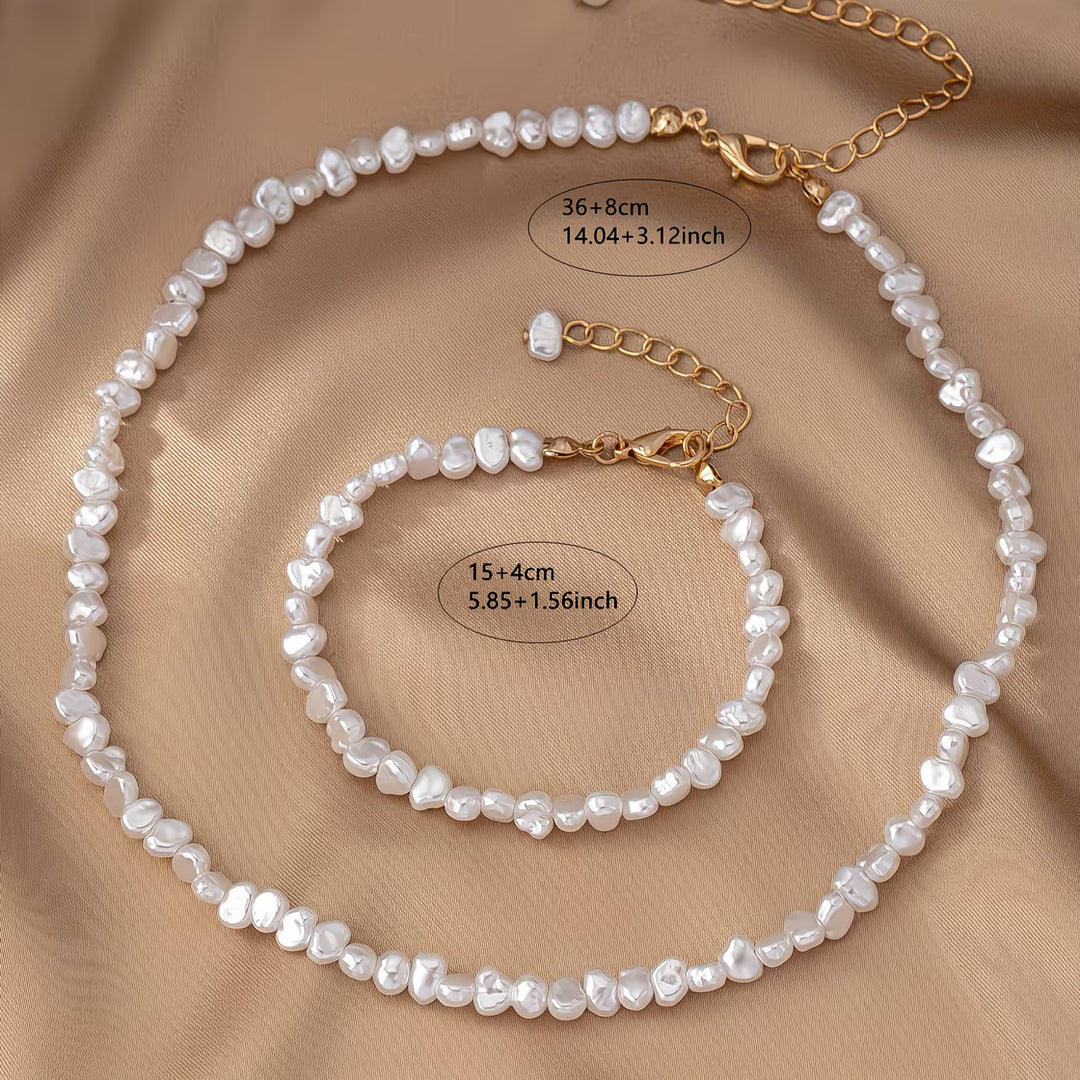 ISOLDE | BAROQUE PEARL NECKLACE &amp; BRACELET SET