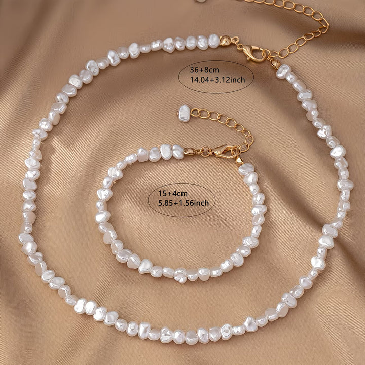 ISOLDE | BAROQUE PEARL NECKLACE &amp; BRACELET SET