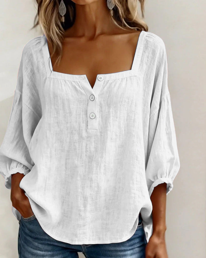 HARPER | SQUARE NECK PUFF SLEEVE BLOUSE