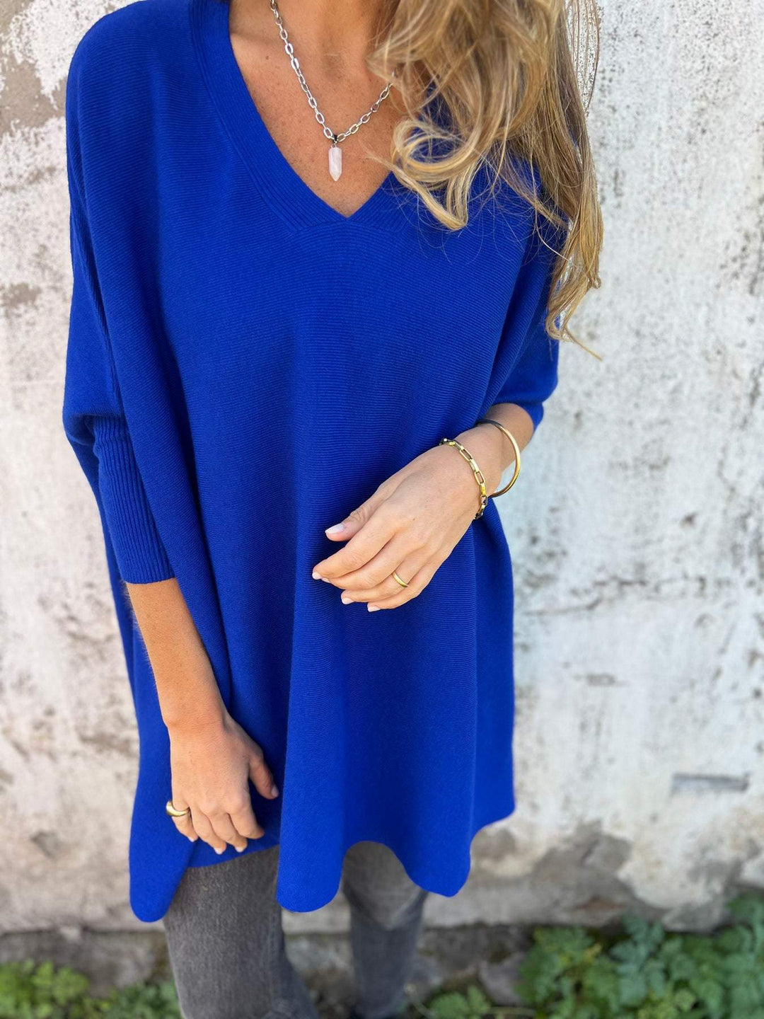 GERALDINE | COMFORTABLE SWEATER WITH V-NECK AND LONG SLEEVES