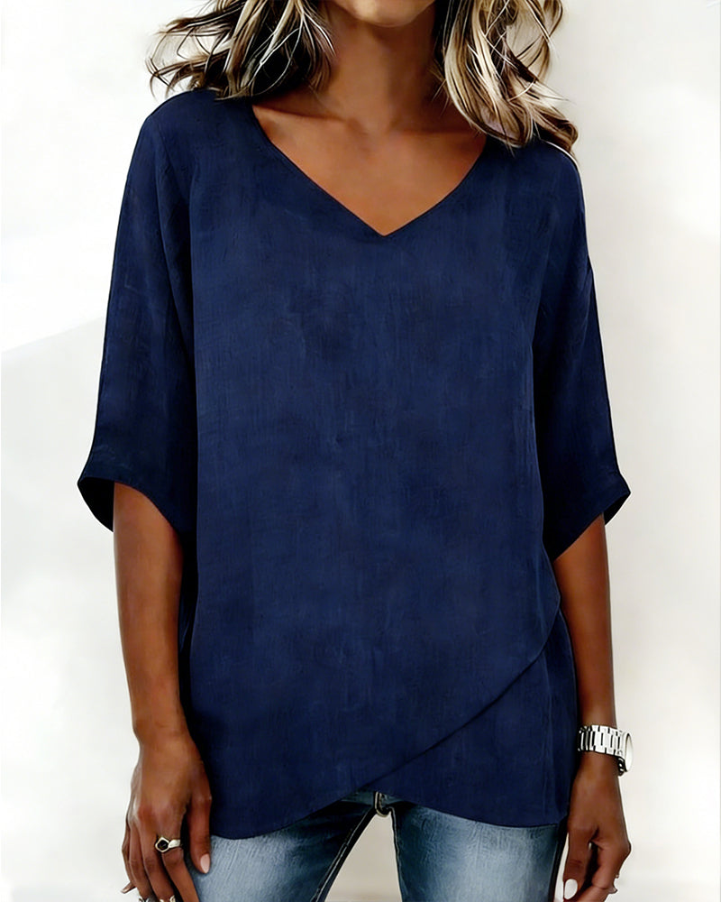 AMELIA | IRREGULAR V-NECK TOP