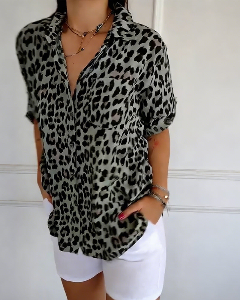 MIA | LEOPARD PRINT FASHION BLOUSE