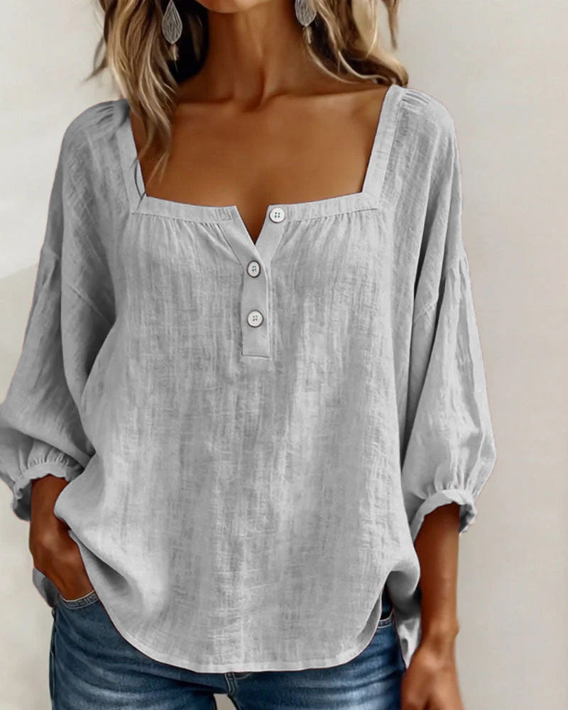 HARPER | SQUARE NECK PUFF SLEEVE BLOUSE