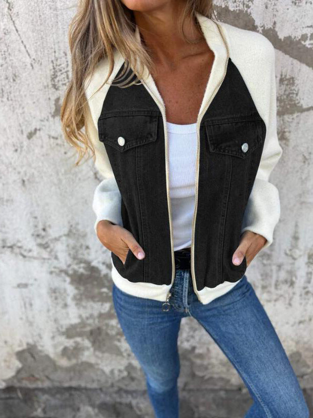 LYNNE | CASUAL JACKET WITH ZIP FASTENING AND V-NECK