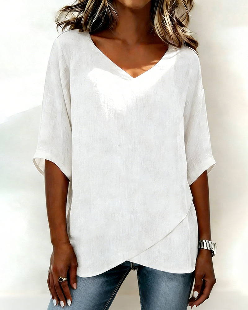 AMELIA | IRREGULAR V-NECK TOP