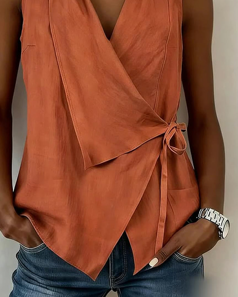 CHLOE | WRAP TOP WITH WIDE STRAPS AND BOW