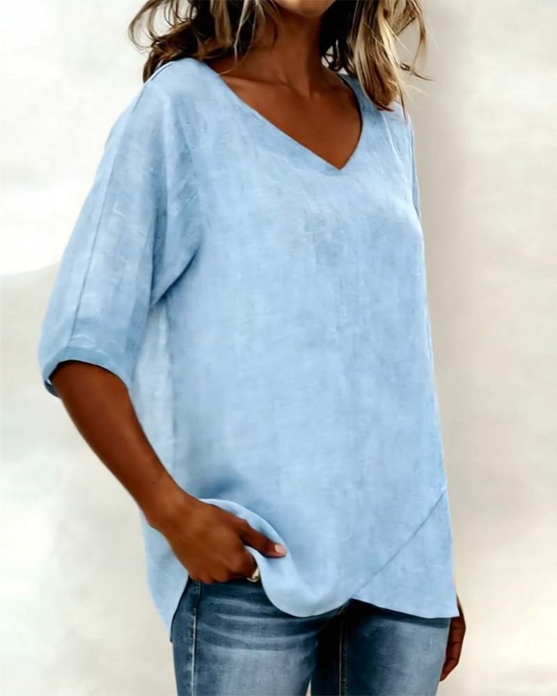 AMELIA | IRREGULAR V-NECK TOP
