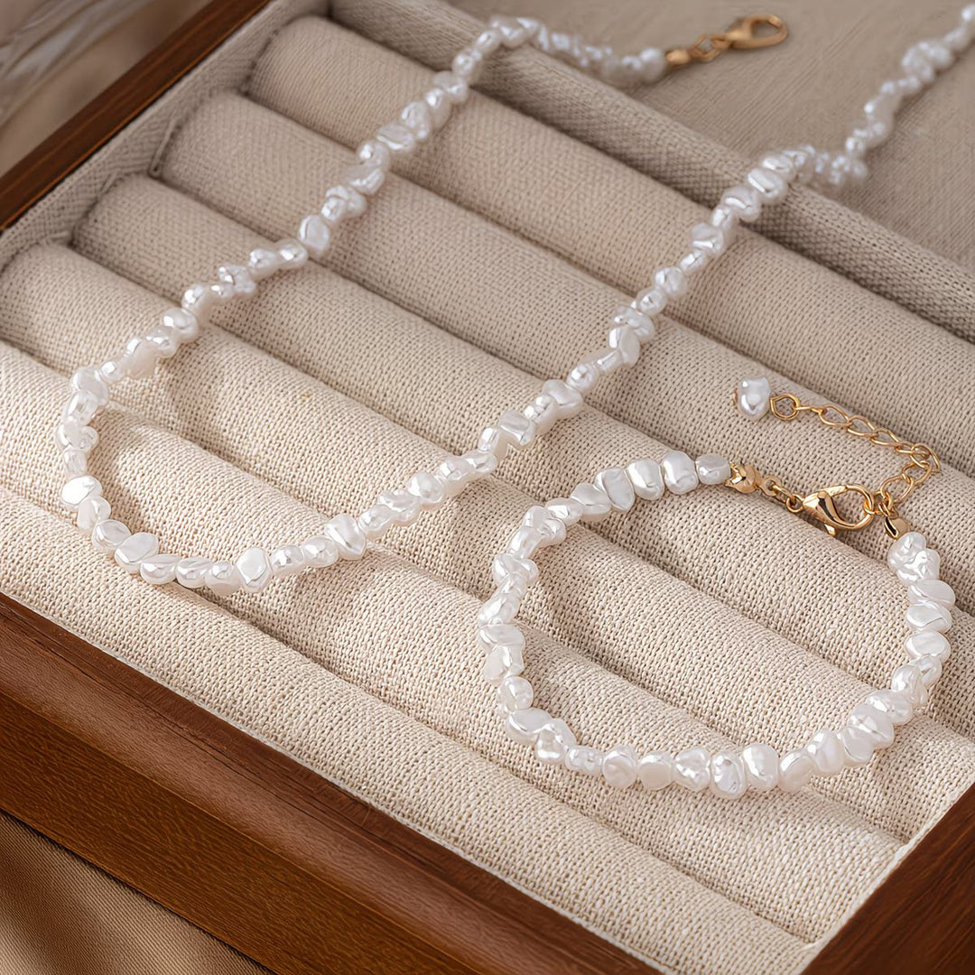 ISOLDE | BAROQUE PEARL NECKLACE &amp; BRACELET SET