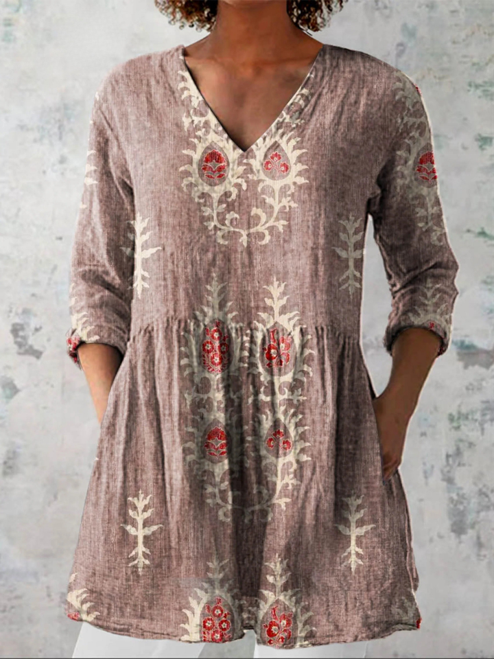 ELISE | LONG V-NECK BLOUSE