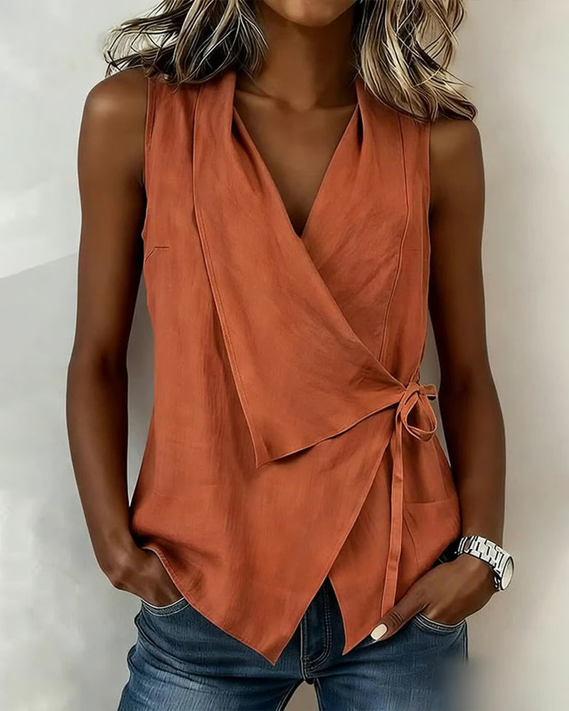 CHLOE | WRAP TOP WITH WIDE STRAPS AND BOW
