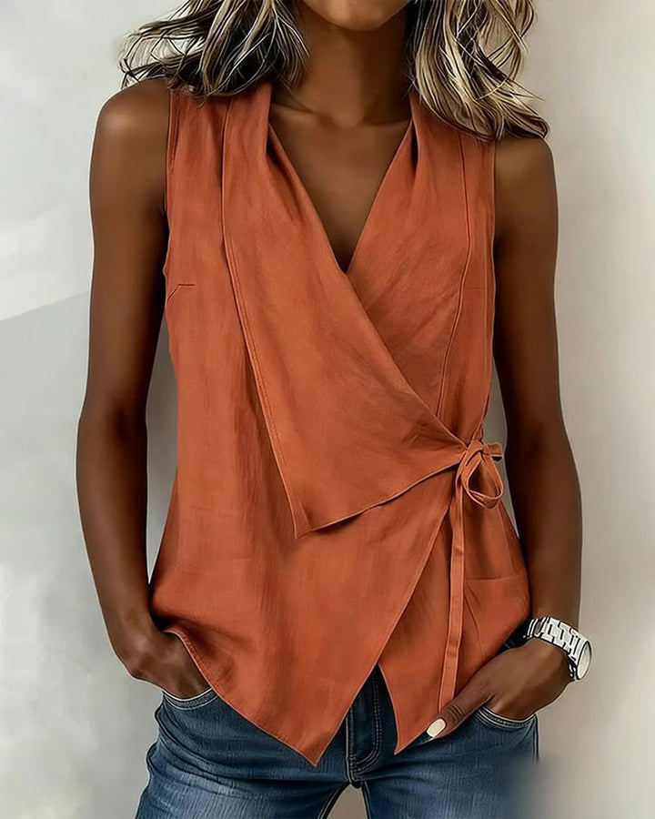 CHLOE | WRAP TOP WITH WIDE STRAPS AND BOW
