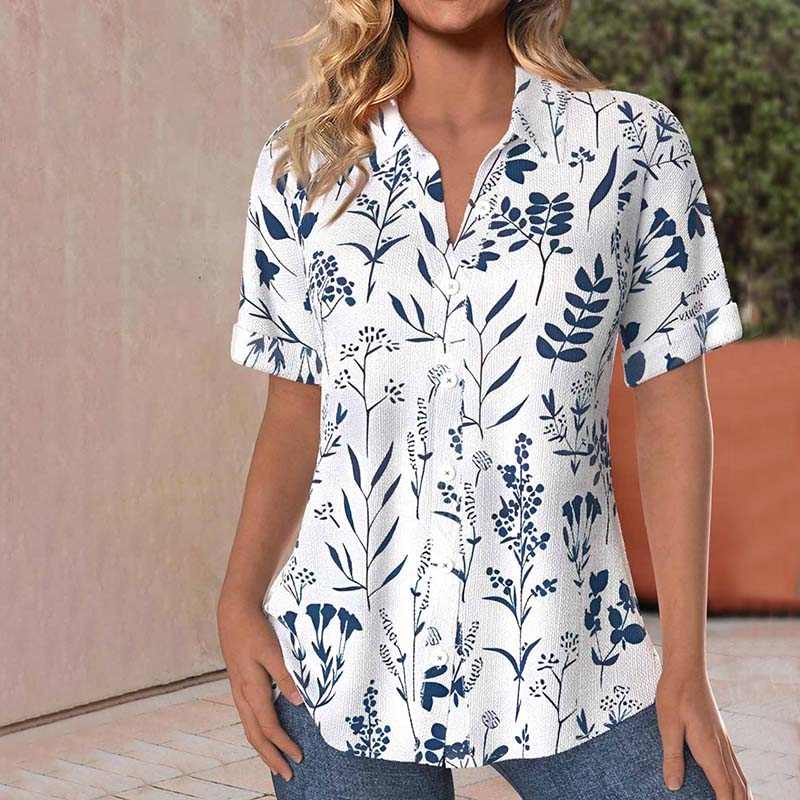 ROWENA | CASUAL LEAF PRINT BLOUSE