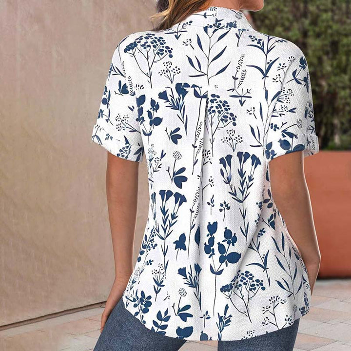 ROWENA | CASUAL LEAF PRINT BLOUSE