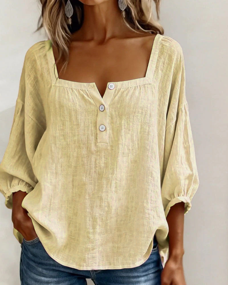 HARPER | SQUARE NECK PUFF SLEEVE BLOUSE