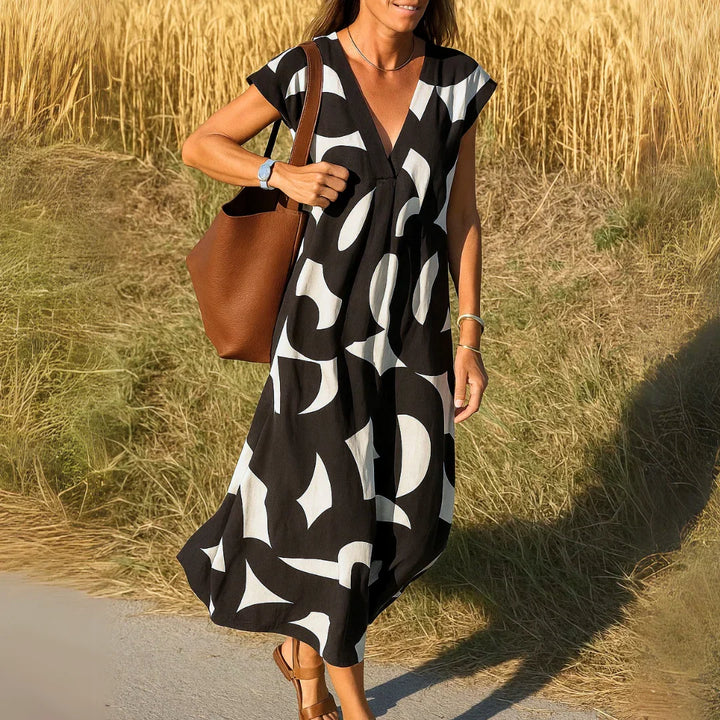 TATIANA | ABSTRACT PRINT MAXI DRESS
