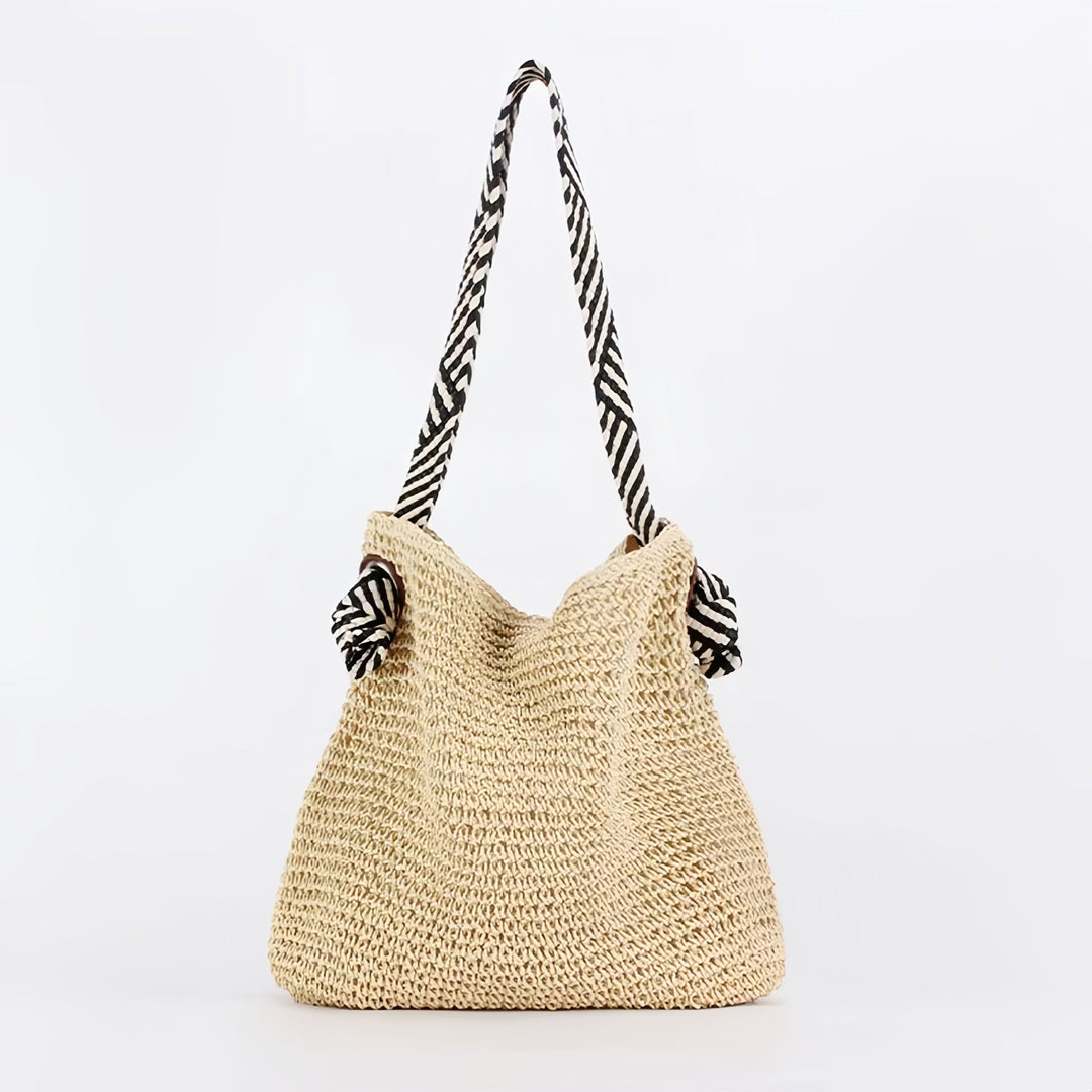 CAMILLA | BOHO TOTE WITH STRIPED STRAPS