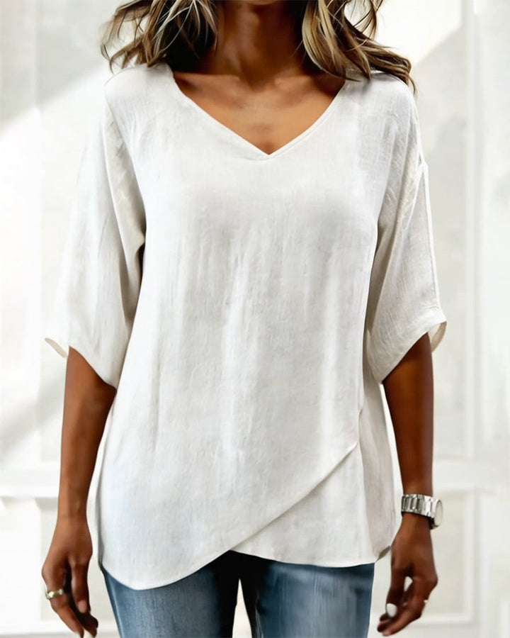 AMELIA | IRREGULAR V-NECK TOP