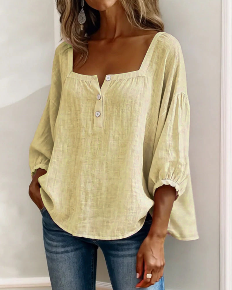 HARPER | SQUARE NECK PUFF SLEEVE BLOUSE