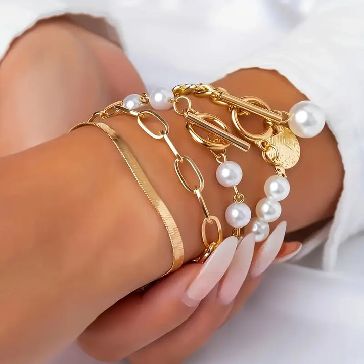 CLEMENTINE | LUXE LAYERED PEARL BRACELET SET
