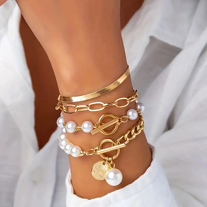 CLEMENTINE | LUXE LAYERED PEARL BRACELET SET