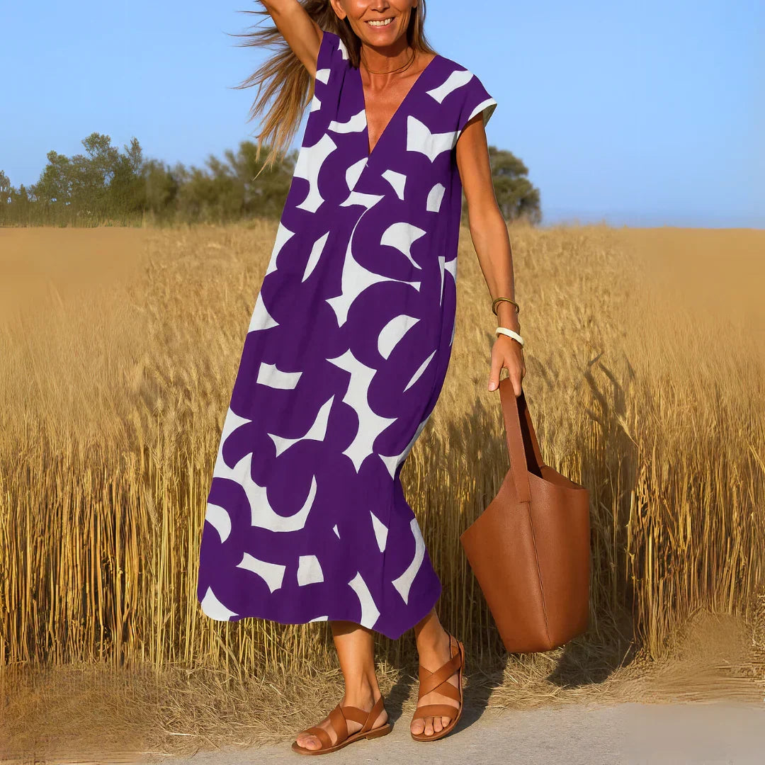 TATIANA | ABSTRACT PRINT MAXI DRESS
