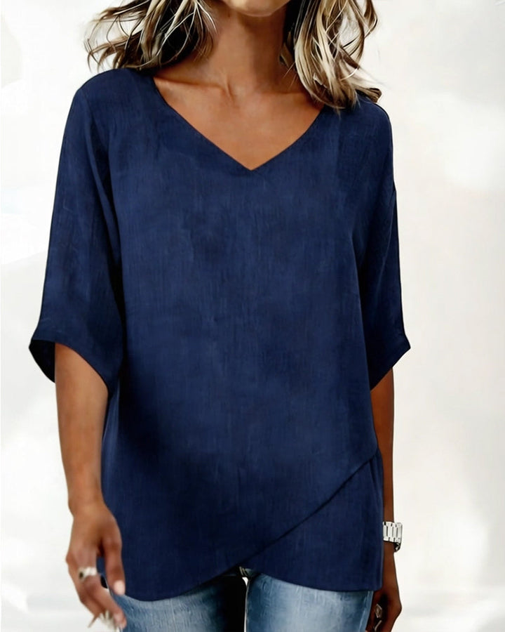 AMELIA | IRREGULAR V-NECK TOP