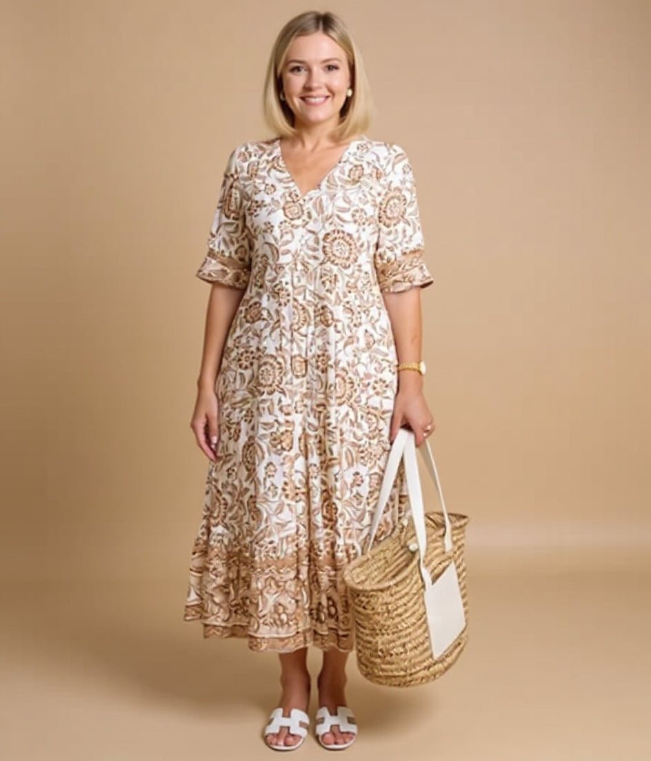 ELLY │ EMILY ELEGANT FLORAL DRESS WITH A BREEZY VIBE