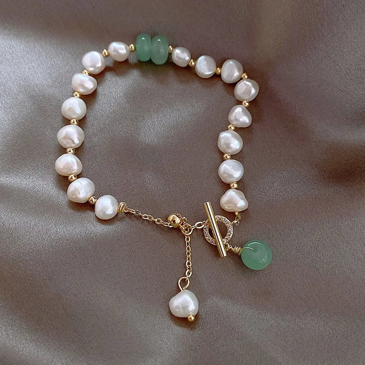 JADORA | NATURAL PEARL &amp; JADE BRACELET