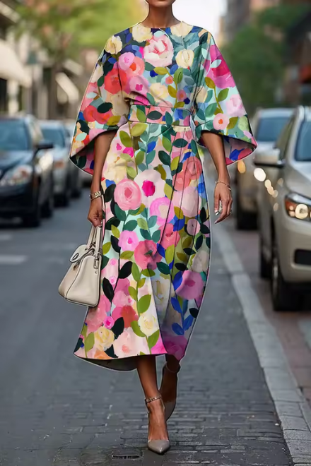LORETTA | ELEGANT FLORAL DRESS