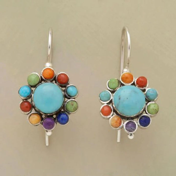 PENELOPE | CHIC MULTI-COLOURED TURQUOISE HOOP EARRINGS