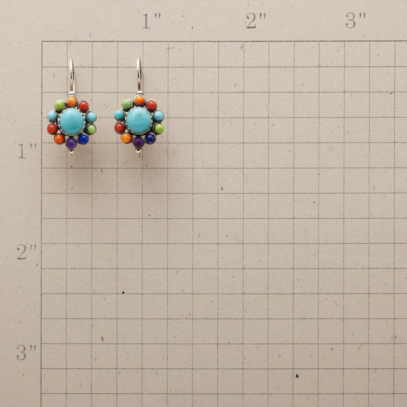 PENELOPE | CHIC MULTI-COLOURED TURQUOISE HOOP EARRINGS
