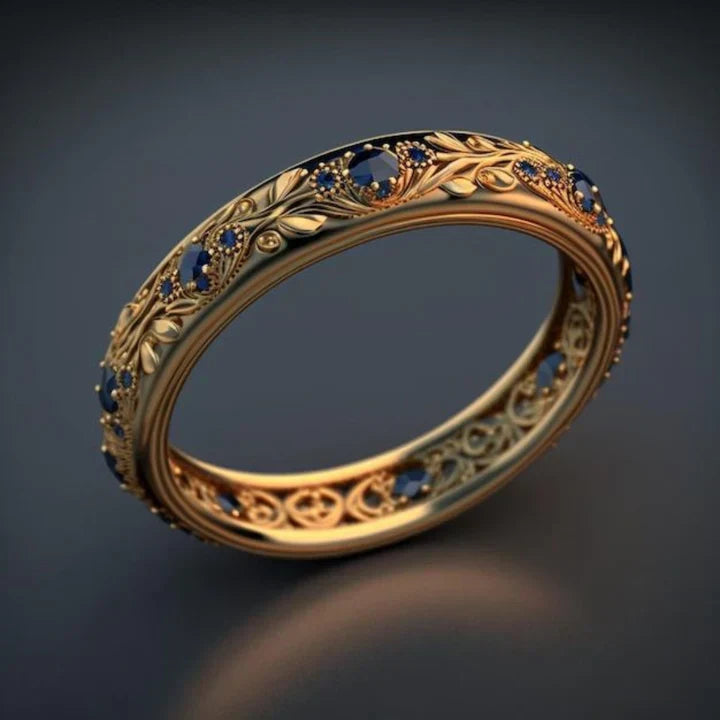 LILY | ELEGANT BLUE ZIRCONIA LEAF RING