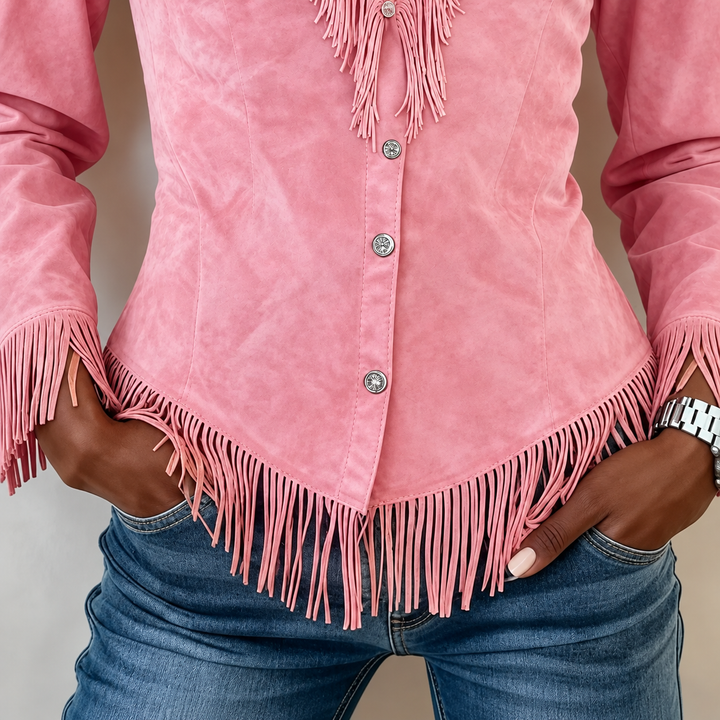 KINSLEY | FRINGE WESTERN BUTTON-UP BLOUSE