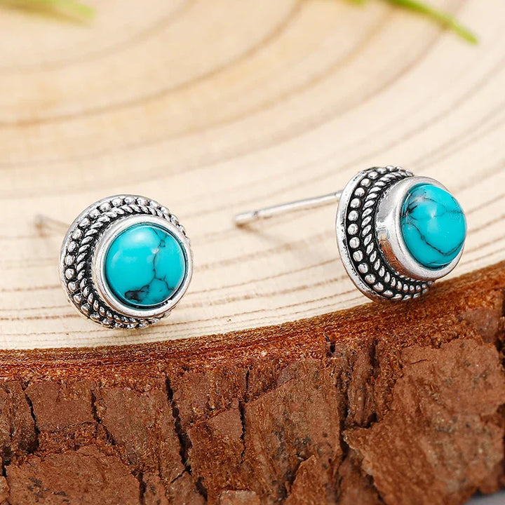 HARPER | VINTAGE BOHEMIAN IMITATION TURQUOISE STUD EARRINGS